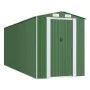 Cobertizo de jardín acero galvanizado verde 192x523x223 cm de vidaXL, Cobertizos - Ref: Foro24-3147431, Precio: 724,84 €, Des...