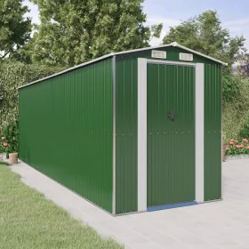 Cobertizo de jardín acero galvanizado verde 192x606x223 cm de vidaXL, Cobertizos - Ref: Foro24-3147432, Precio: 802,18 €, Des...