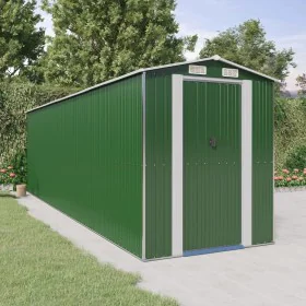 Cobertizo de jardín acero galvanizado verde 192x689x223 cm de vidaXL, Cobertizos - Ref: Foro24-3147433, Precio: 880,89 €, Des...
