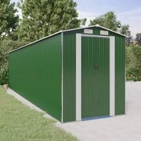 Cobertizo de jardín acero galvanizado verde 192x772x223 cm de vidaXL, Cobertizos - Ref: Foro24-3147434, Precio: 977,81 €, Des...