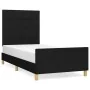 Estructura de cama con cabecero de tela negro 100x200 cm de vidaXL, Camas y somieres - Ref: Foro24-3125035, Precio: 128,88 €,...