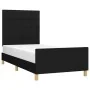 Estructura de cama con cabecero de tela negro 100x200 cm de vidaXL, Camas y somieres - Ref: Foro24-3125035, Precio: 128,88 €,...