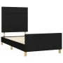 Estructura de cama con cabecero de tela negro 100x200 cm de vidaXL, Camas y somieres - Ref: Foro24-3125035, Precio: 128,88 €,...