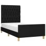 Estructura de cama con cabecero de tela negro 90x200 cm de vidaXL, Camas y somieres - Ref: Foro24-3125270, Precio: 138,24 €, ...