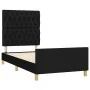 Estructura de cama con cabecero de tela negro 90x200 cm de vidaXL, Camas y somieres - Ref: Foro24-3125270, Precio: 138,24 €, ...