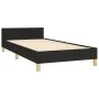 Estructura de cama con cabecero de tela negro 90x200 cm de vidaXL, Camas y somieres - Ref: Foro24-3125270, Precio: 138,24 €, ...