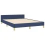 Estructura de cama con cabecero de tela azul 140x190 cm de vidaXL, Camas y somieres - Ref: Foro24-3124893, Precio: 235,39 €, ...