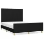 Bed frame with black fabric headboard 140x190 cm by vidaXL, Beds and slatted bases - Ref: Foro24-3124889, Price: 203,64 €, Di...