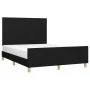 Bed frame with black fabric headboard 140x190 cm by vidaXL, Beds and slatted bases - Ref: Foro24-3124889, Price: 203,64 €, Di...