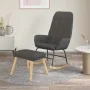 Sillón mecedora con taburete tela gris oscuro de vidaXL, Mecedoras - Ref: Foro24-3097705, Precio: 146,45 €, Descuento: %
