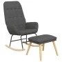 Rocking chair with stool in dark gray fabric by vidaXL, Rocking chairs - Ref: Foro24-3097705, Price: 146,45 €, Discount: %