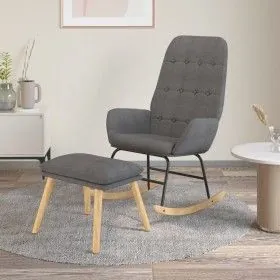 Sillón mecedora con taburete tela gris claro de vidaXL, Mecedoras - Ref: Foro24-3097704, Precio: 146,08 €, Descuento: %