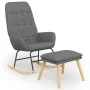 Sillón mecedora con taburete tela gris claro de vidaXL, Mecedoras - Ref: Foro24-3097704, Precio: 146,08 €, Descuento: %
