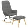 Sillón mecedora con taburete tela gris claro de vidaXL, Mecedoras - Ref: Foro24-3097704, Precio: 146,08 €, Descuento: %