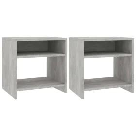 Mesitas de noche 2 uds madera contrachapada hormigón 40x30x40cm de vidaXL, Mesitas de noche - Ref: Foro24-800018, Precio: 44,...