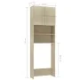 Armario de lavadora madera color roble sonoma 64x25,5x190 cm de vidaXL, Accesorios para lavadoras y secadoras - Ref: Foro24-8...