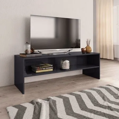 Mueble de TV madera contrachapada gris brillante 120x40x40 cm de vidaXL, Muebles TV - Ref: Foro24-800044, Precio: 52,76 €, De...