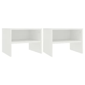 Mesitas de noche 2 uds madera contrachapada blanco 40x30x30 cm de vidaXL, Mesitas de noche - Ref: Foro24-800064, Precio: 37,5...