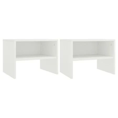 Mesitas de noche 2 uds madera contrachapada blanco 40x30x30 cm de vidaXL, Mesitas de noche - Ref: Foro24-800064, Precio: 37,5...