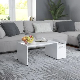 Mesa de centro madera contrachapada blanco 90x45x35 cm de vidaXL, Mesas de centro - Ref: Foro24-802921, Precio: 34,56 €, Desc...