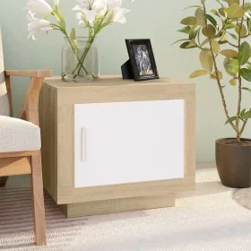 White and Sonoma plywood coffee table 51x50x45 cm by vidaXL, Coffee table - Ref: Foro24-811804, Price: 48,38 €, Discount: %