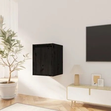 Armario de pared de madera maciza de pino negro 30x30x40 cm de vidaXL, Estantes y estanterías - Ref: Foro24-813483, Precio: 3...