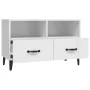 Mueble de TV madera contrachapada blanco brillo 80x36x50 cm de vidaXL, Muebles TV - Ref: Foro24-812597, Precio: 59,51 €, Desc...