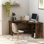 Escritorio esquina madera contrachapada roble humo 120x140x75cm de vidaXL, Escritorios - Ref: Foro24-815384, Precio: 89,89 €,...
