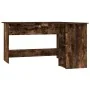 Escritorio esquina madera contrachapada roble humo 120x140x75cm de vidaXL, Escritorios - Ref: Foro24-815384, Precio: 89,89 €,...
