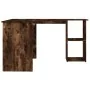 Escritorio esquina madera contrachapada roble humo 120x140x75cm de vidaXL, Escritorios - Ref: Foro24-815384, Precio: 89,89 €,...