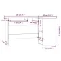 Escritorio esquina madera contrachapada roble humo 120x140x75cm de vidaXL, Escritorios - Ref: Foro24-815384, Precio: 89,89 €,...