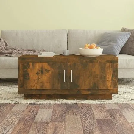 Mesa de centro madera de ingeniería roble ahumado 102x50x45 cm de vidaXL, Mesas de centro - Ref: Foro24-817231, Precio: 65,26...