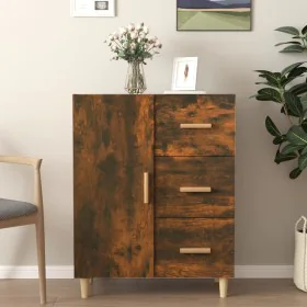 Aparador de madera de ingeniería roble ahumado 69,5x34x90 cm de vidaXL, Aparadores - Ref: Foro24-817351, Precio: 66,66 €, Des...