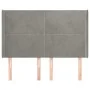 Headboard with light gray velvet ears 147x16x118/128 cm by vidaXL, Headboards and footboards - Ref: Foro24-3119348, Price: 11...
