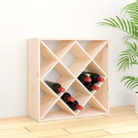 Solid pine wood wine rack 62x25x62 cm by vidaXL, Wine and liquor cabinets - Ref: Foro24-821542, Price: 61,70 €, Discount: %