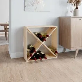 Botellero de madera maciza de pino 62x25x62 cm de vidaXL, Armarios para vino y licores - Ref: Foro24-821759, Precio: 47,11 €,...