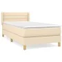 Box spring bed with cream fabric mattress 100x200 cm by vidaXL, Beds and slatted bases - Ref: Foro24-3130334, Price: 308,61 €...