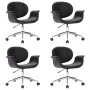 Sillas de comedor giratorias 4 unidades cuero sintético negro de vidaXL, Sillas de comedor - Ref: Foro24-3054855, Precio: 485...