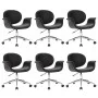 Sillas de comedor giratorias 6 unidades cuero sintético negro de vidaXL, Sillas de comedor - Ref: Foro24-3054856, Precio: 752...