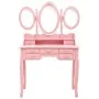Pink dressing table with stool and triple folding mirror by vidaXL, Bedroom Dressers - Ref: Foro24-289327, Price: 172,58 €, D...