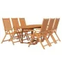 Juego de comedor para jardín 7 piezas madera maciza de acacia de vidaXL, Conjuntos de jardín - Ref: Foro24-3079639, Precio: 6...