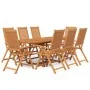 Juego de comedor para jardín 9 piezas madera maciza de acacia de vidaXL, Conjuntos de jardín - Ref: Foro24-3079640, Precio: 8...
