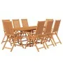 Juego de comedor para jardín 9 piezas madera maciza de acacia de vidaXL, Conjuntos de jardín - Ref: Foro24-3079640, Precio: 8...