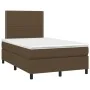 Cama box spring con colchón y LED tela marrón oscuro 120x200 cm de vidaXL, Camas y somieres - Ref: Foro24-3134784, Precio: 41...