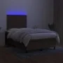 Cama box spring con colchón y LED tela marrón oscuro 120x200 cm de vidaXL, Camas y somieres - Ref: Foro24-3134784, Precio: 41...