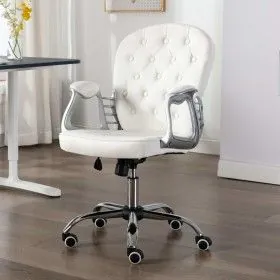 Silla de oficina giratoria de cuero sintético blanco de vidaXL, Sillas de oficina - Ref: Foro24-289362, Precio: 142,95 €, Des...