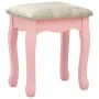 Tocador con taburete y espejo triple plegable rosa de vidaXL, Tocadores para dormitorios - Ref: Foro24-289327, Precio: 172,58...