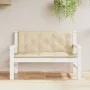 Cojines de banco de jardín 2 uds tela Oxford beige 120x50x7 cm de vidaXL, Cojines para sillas y sofás - Ref: Foro24-315007, P...