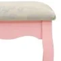Tocador con taburete y espejo triple plegable rosa de vidaXL, Tocadores para dormitorios - Ref: Foro24-289327, Precio: 172,58...