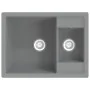 Fregadero de cocina doble seno con rebosadero granito gris de vidaXL, Fregaderos - Ref: Foro24-147086, Precio: 110,63 €, Desc...